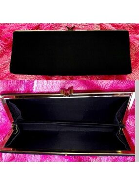 Clutch Evening Bag Black Simple Elegant (~11” x 4.5”)